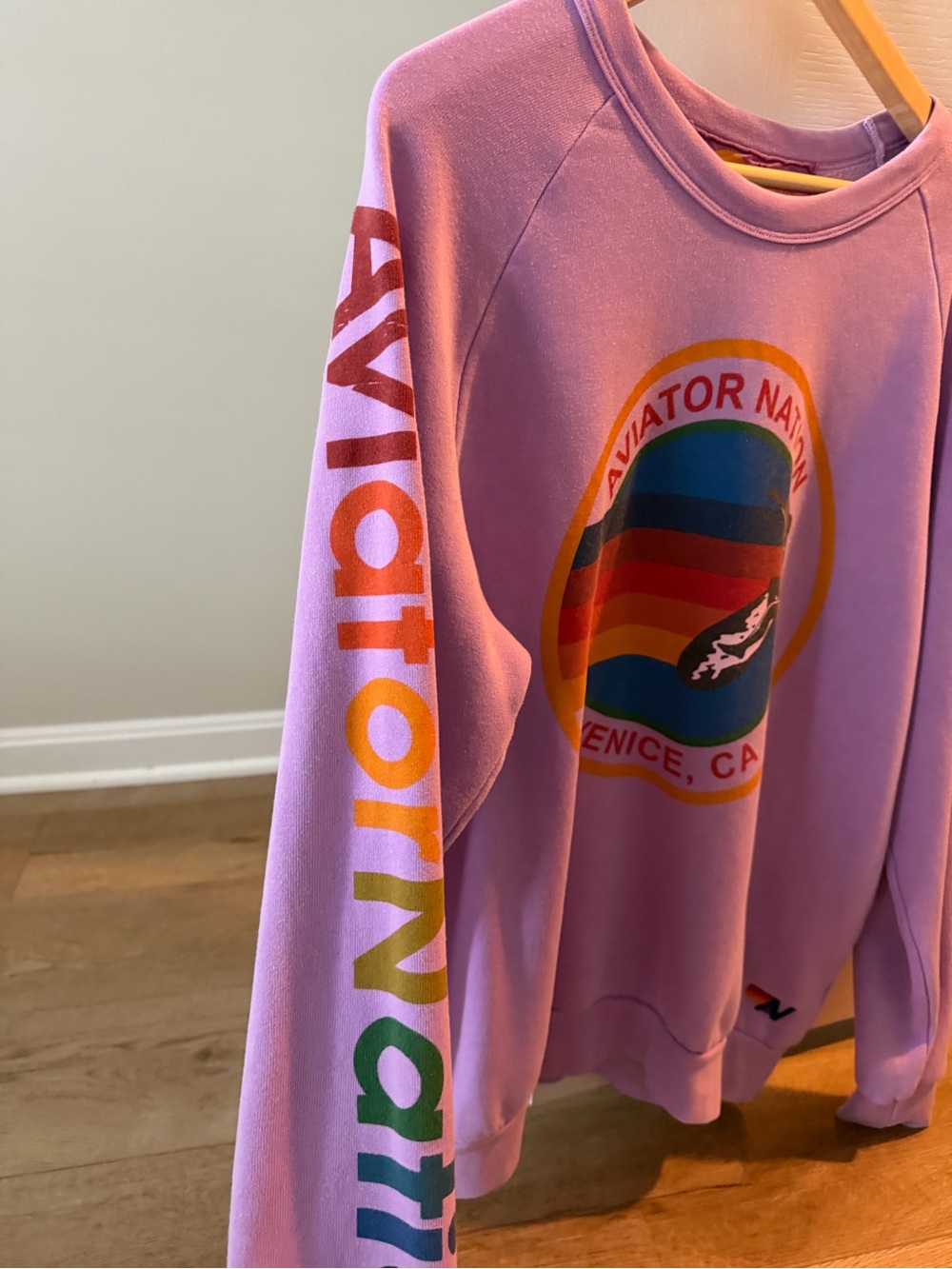 Aviator Nation Lavender Rainbow Surf Graphic Sweatshirt - Picture 4 of 6